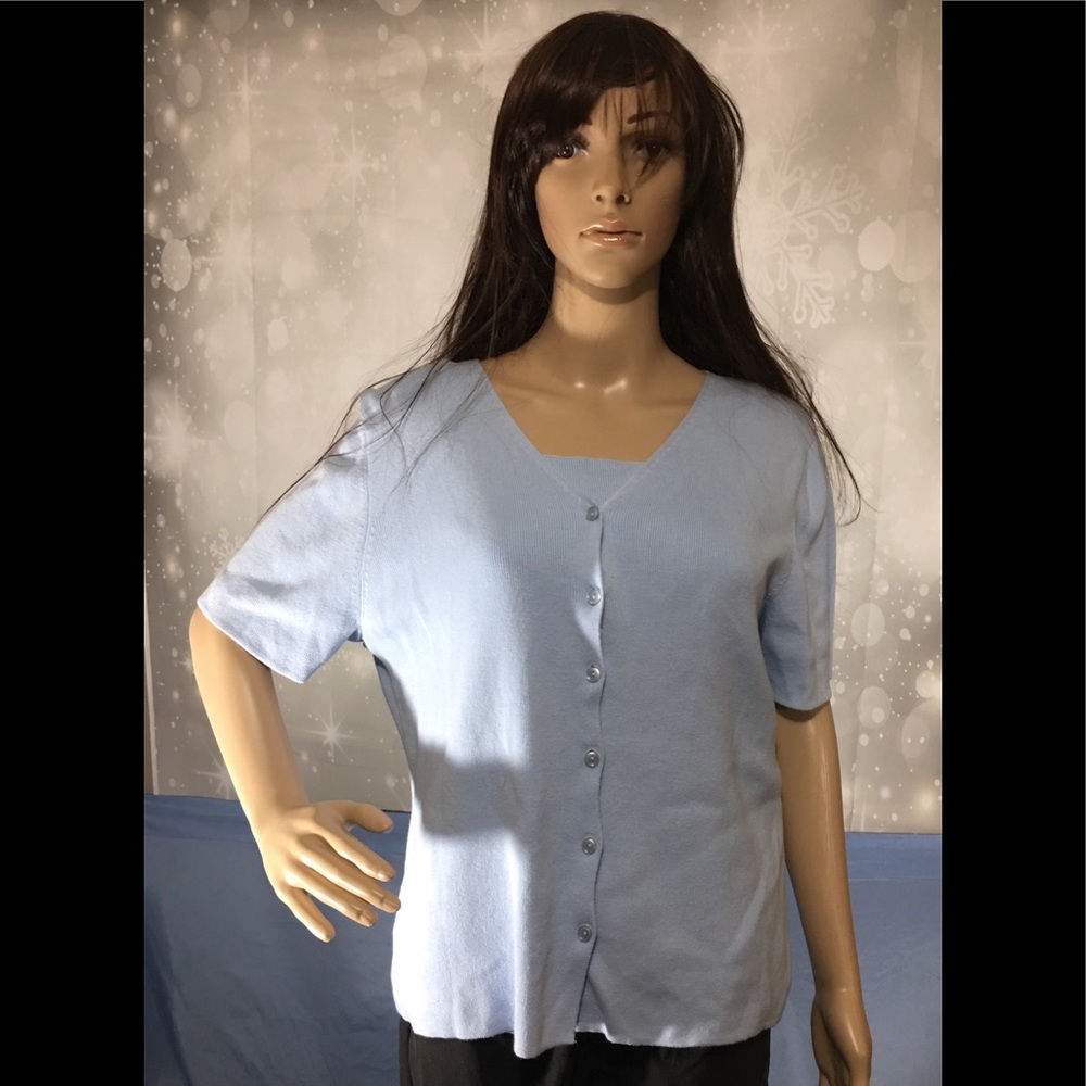 🦋2PC Baby Blue Sweater Tank Combo Size L🦋